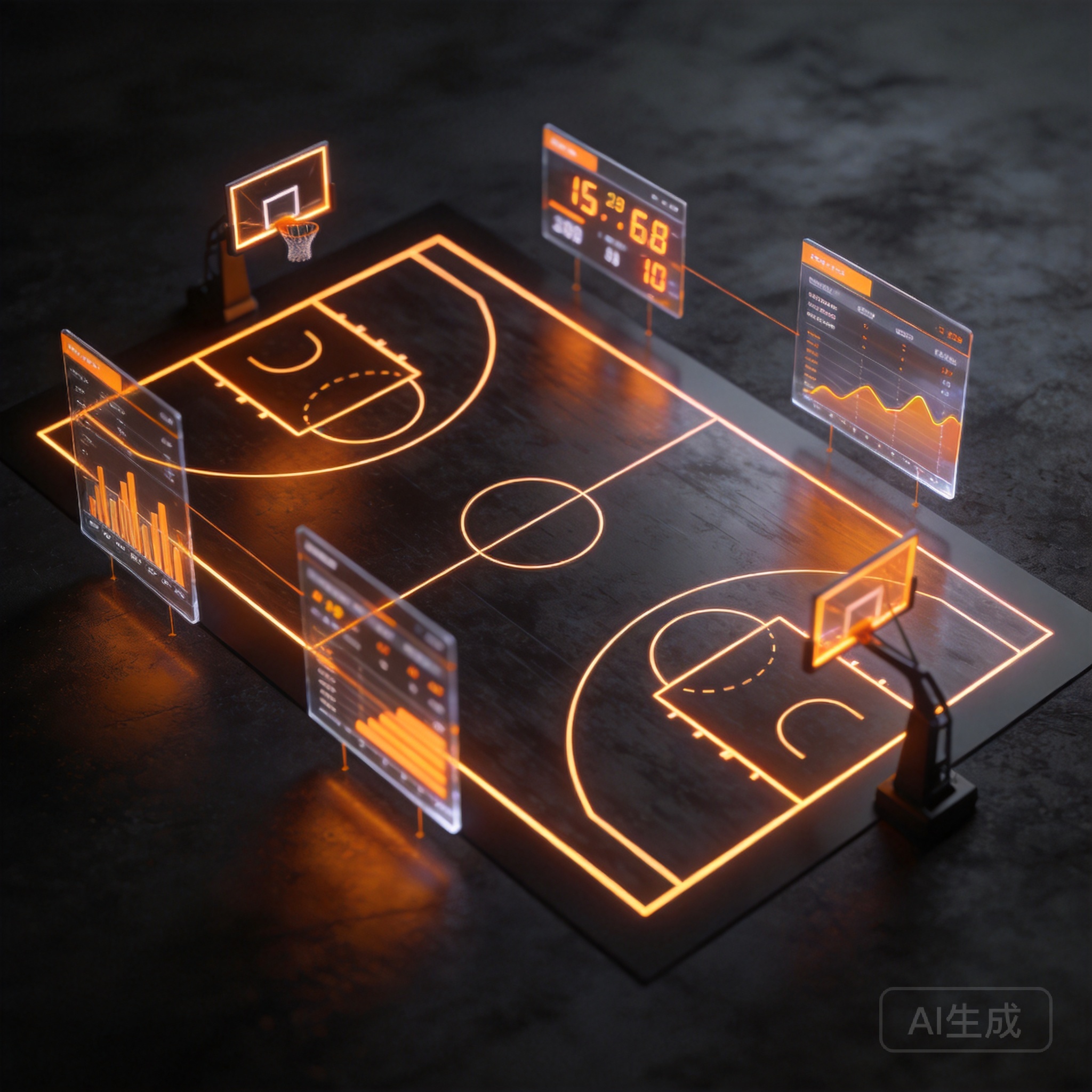 NBA最新排名主题插画